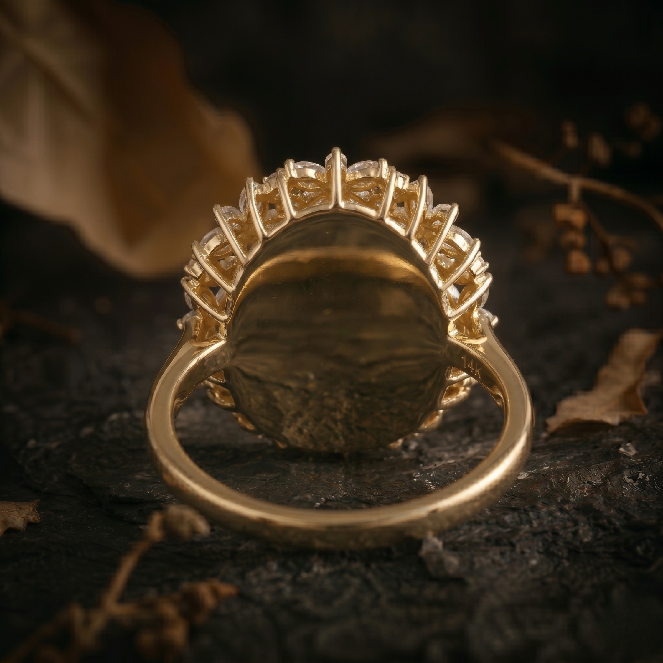 Unique Marquise Cut Flower Moissanite Engagement Ring, 14k Gold Blue Moonstone Floral Twist Promise Ring for Women Oval Nature Inspired Ring