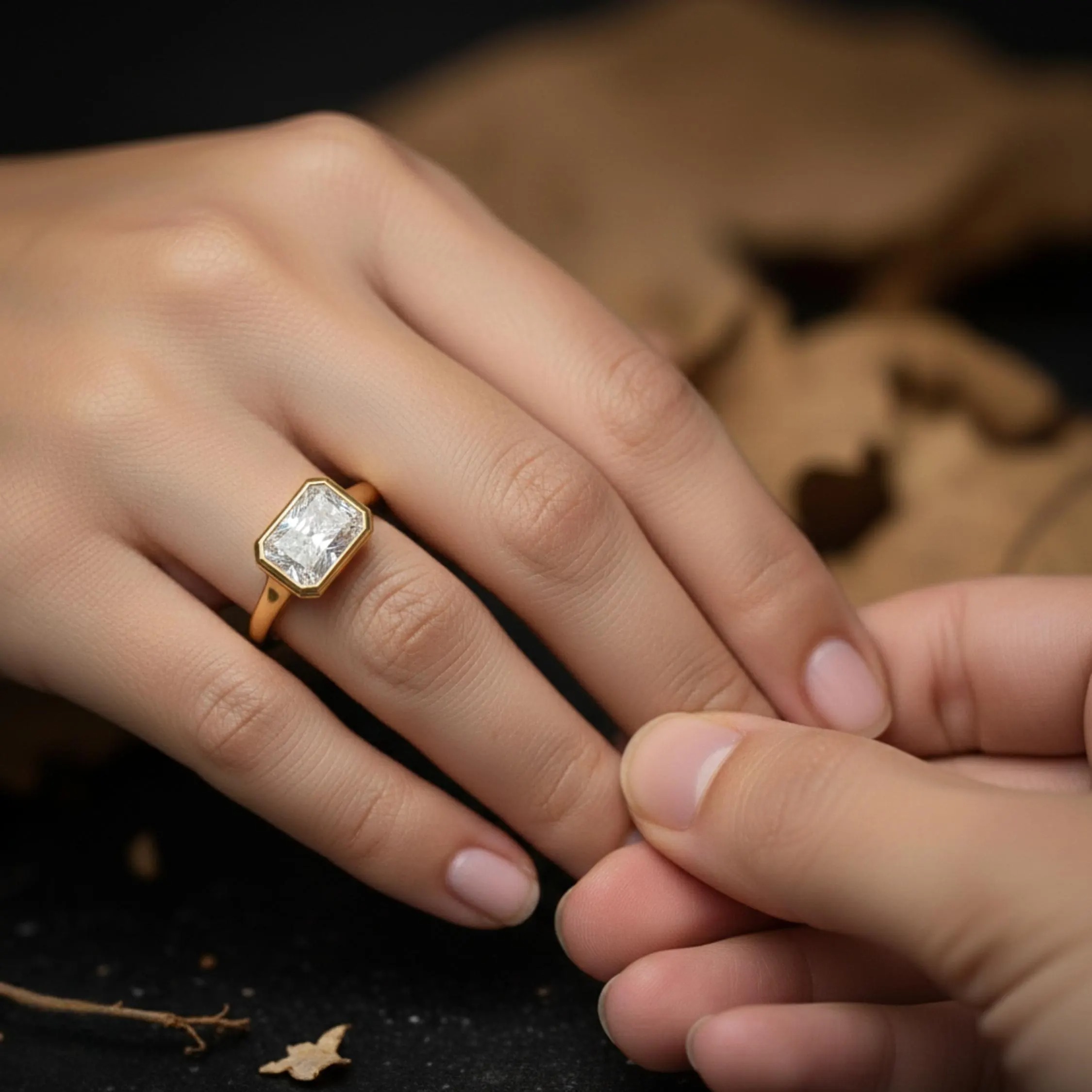 18K Solid Gold Elongated Cushion Cut Moissanite Engagement Ring, Men's Solitaire Wide Band Ring Bridal Promise Ring Anniversary Gift for Her