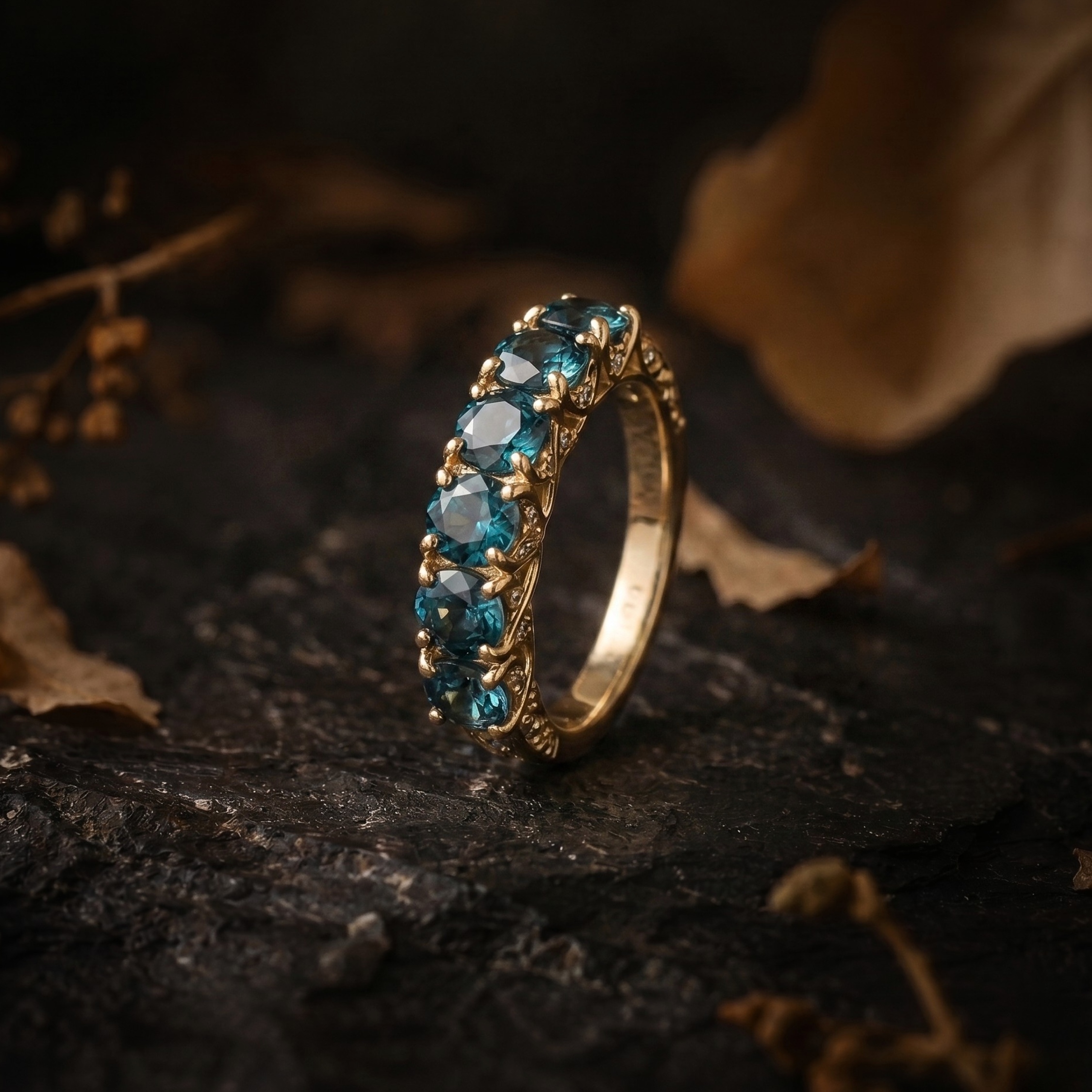 Unique Round Cut Teal Montana Sapphire Engagement Ring, Vintage Blue Green September Birthstone Jewelry, Anniversary Birthday Gift For Women