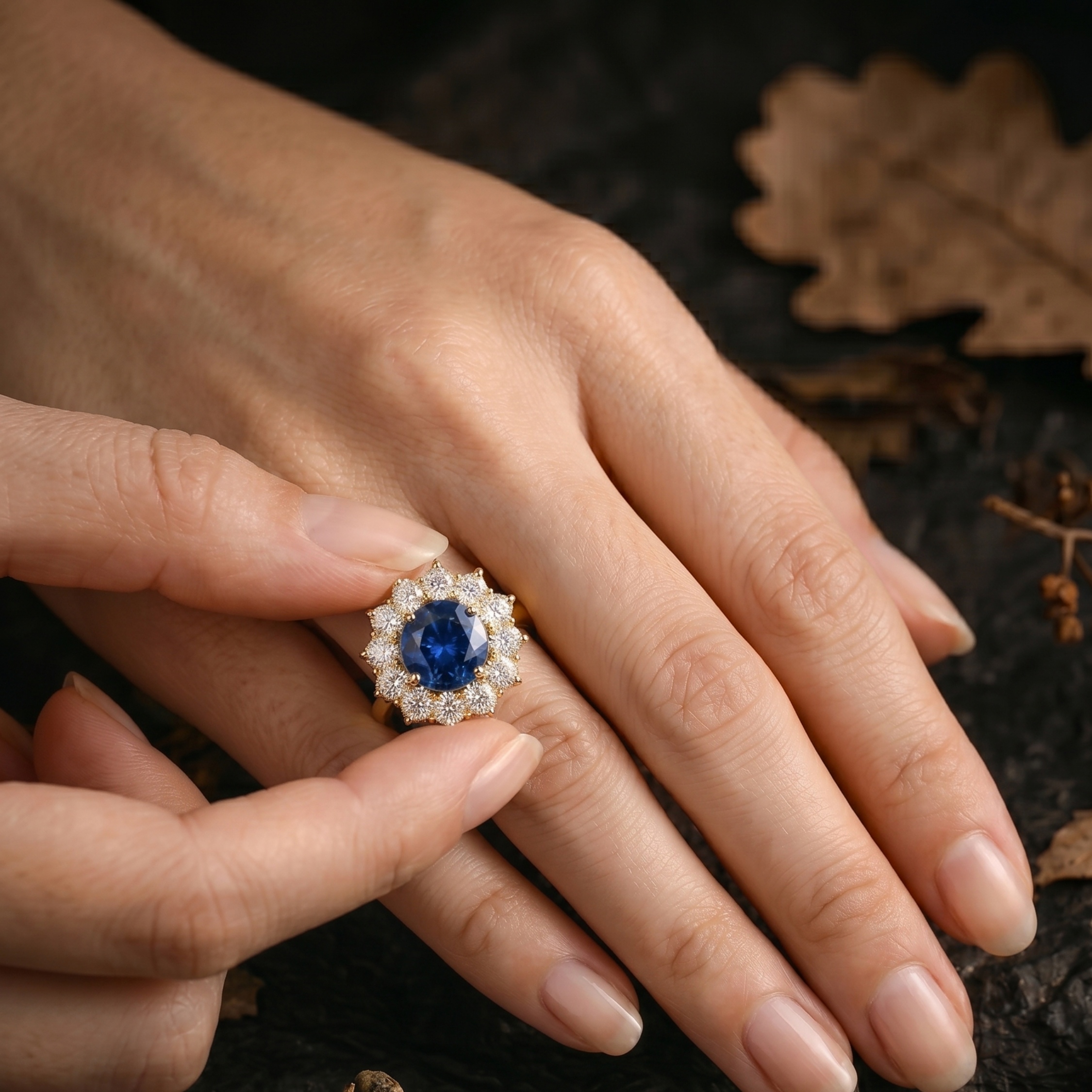 Round Cut Sapphire Moissanite Engagement Ring/September Birthstone Jewelry/Promise Wedding Blue Stone Ring/Anniversary Birthday gift for her