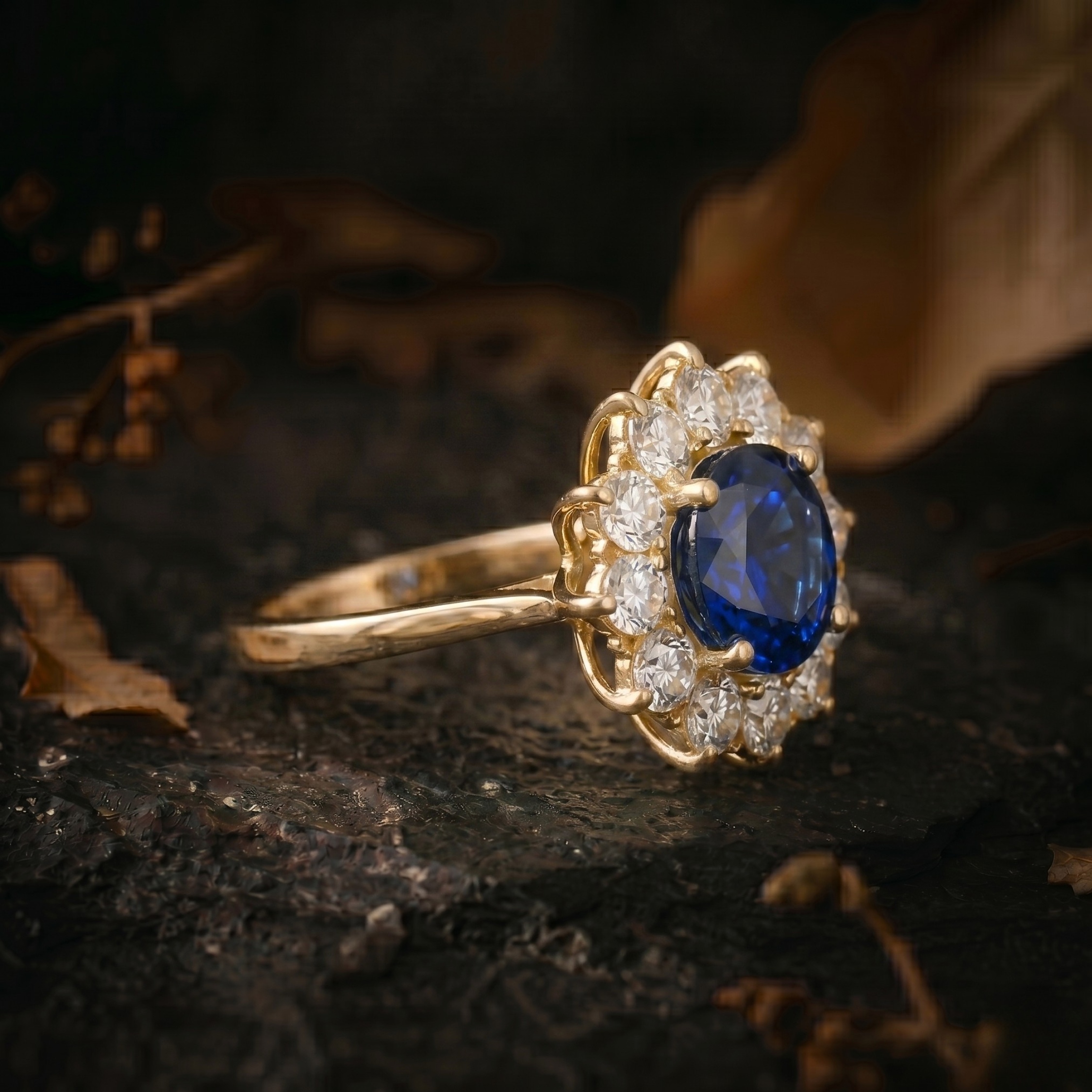 Round Cut Sapphire Moissanite Engagement Ring/September Birthstone Jewelry/Promise Wedding Blue Stone Ring/Anniversary Birthday gift for her