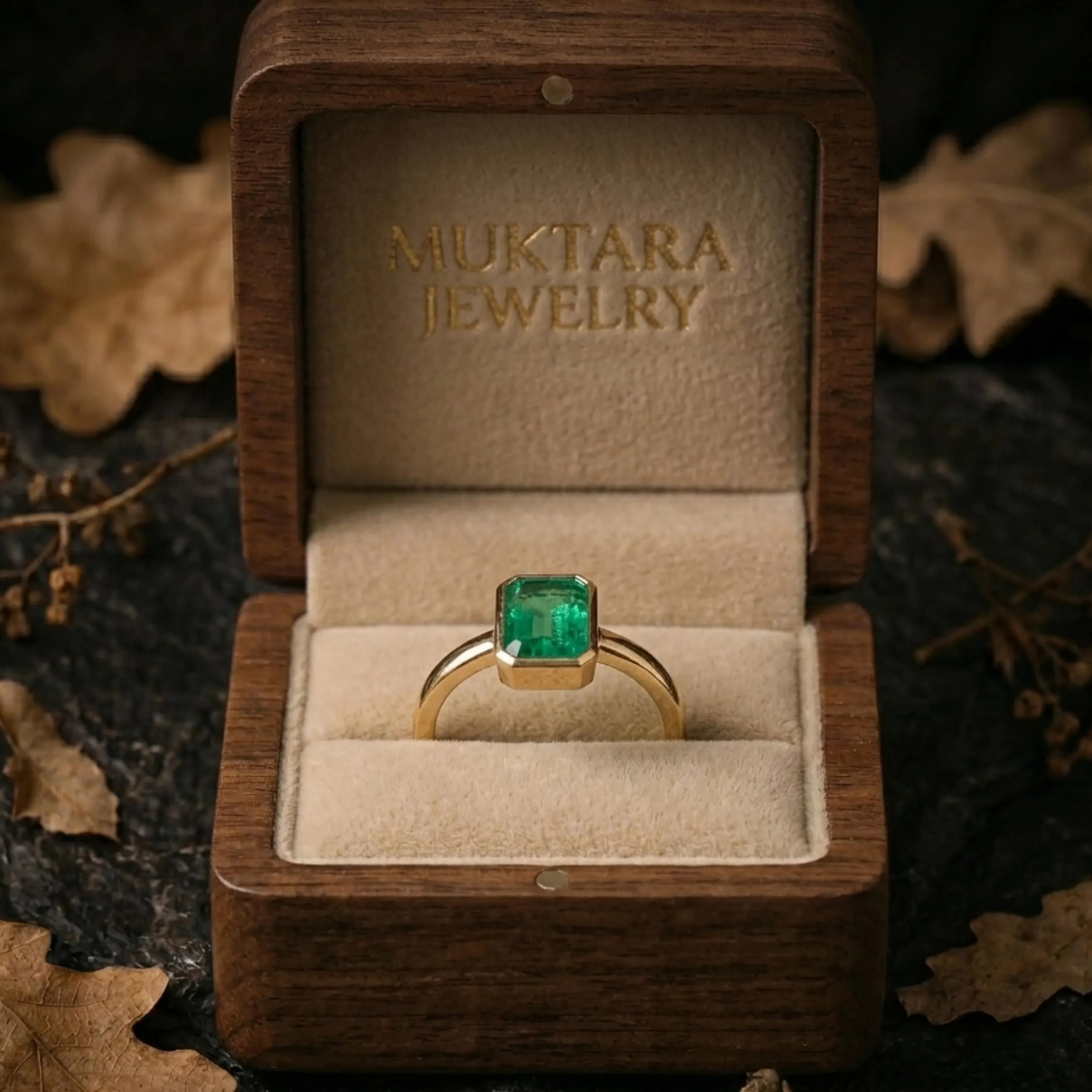 Unique Emerald Cut Emerald Engagement Ring, Vintage Art Deco Green September Birthstone Jewelry, Minimal Anniversary Birthday Gift For Women