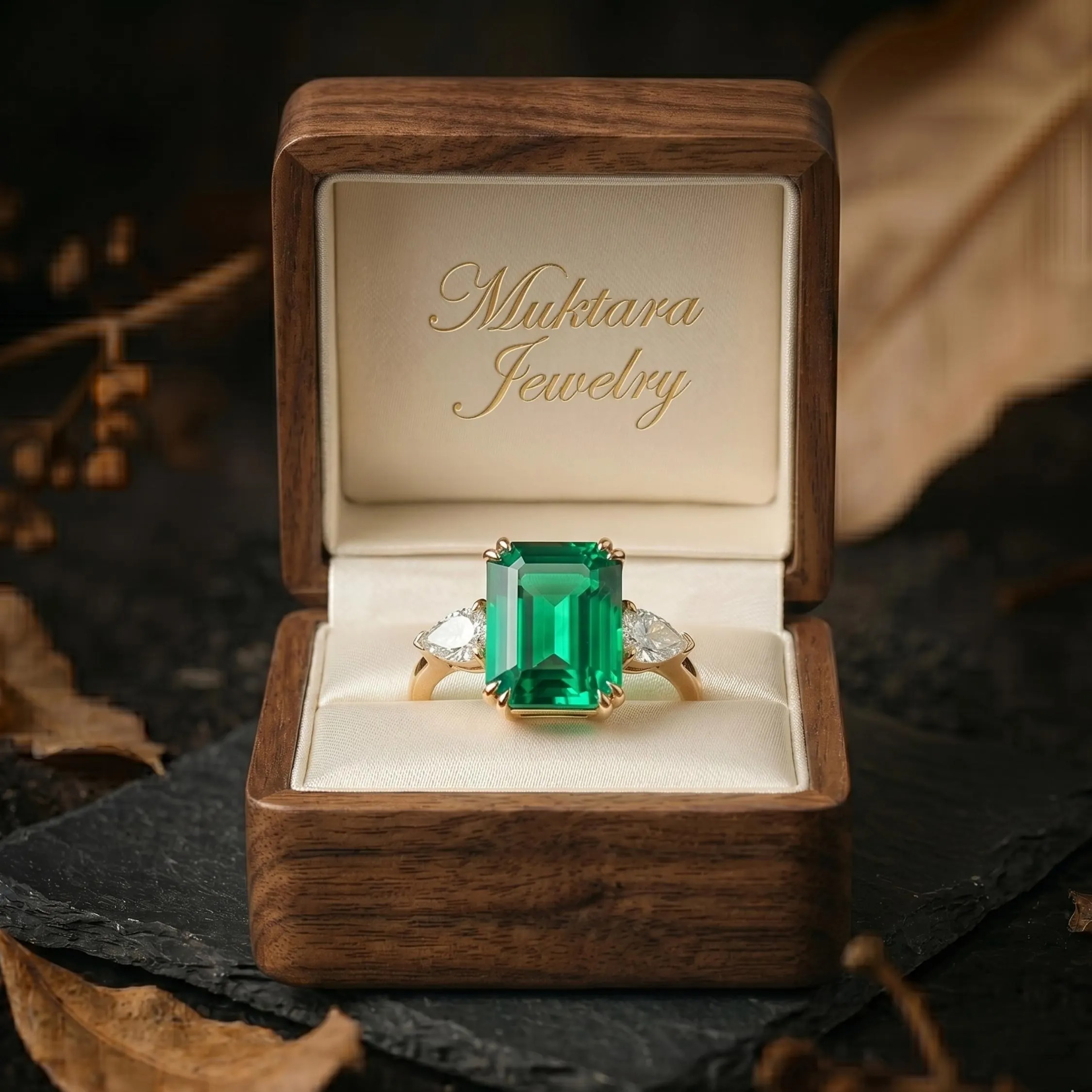 Emerald Cut Emerald Engagement Ring, May Birthstone Jewelry, 14k Gold Moissanite 3 Stone Promise Wedding Jewelry, Anniversary Birthday Gift