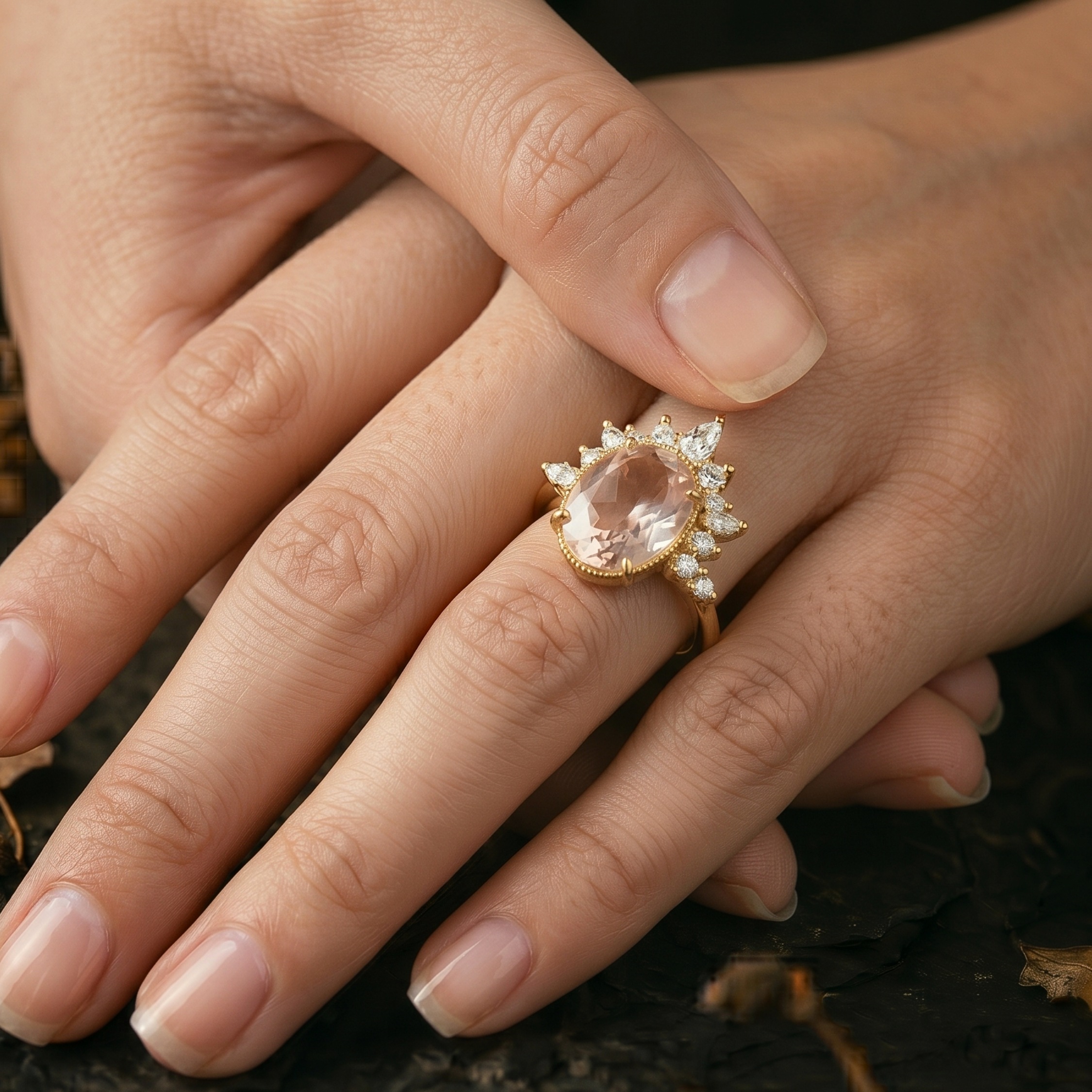 Oval Cut Rose Quartz Engagement Ring, 14K Gold Bezel Set Rose Quartz Moissanite Solitaire Ring, Bridal Minimalist Statement Jewelry Gift