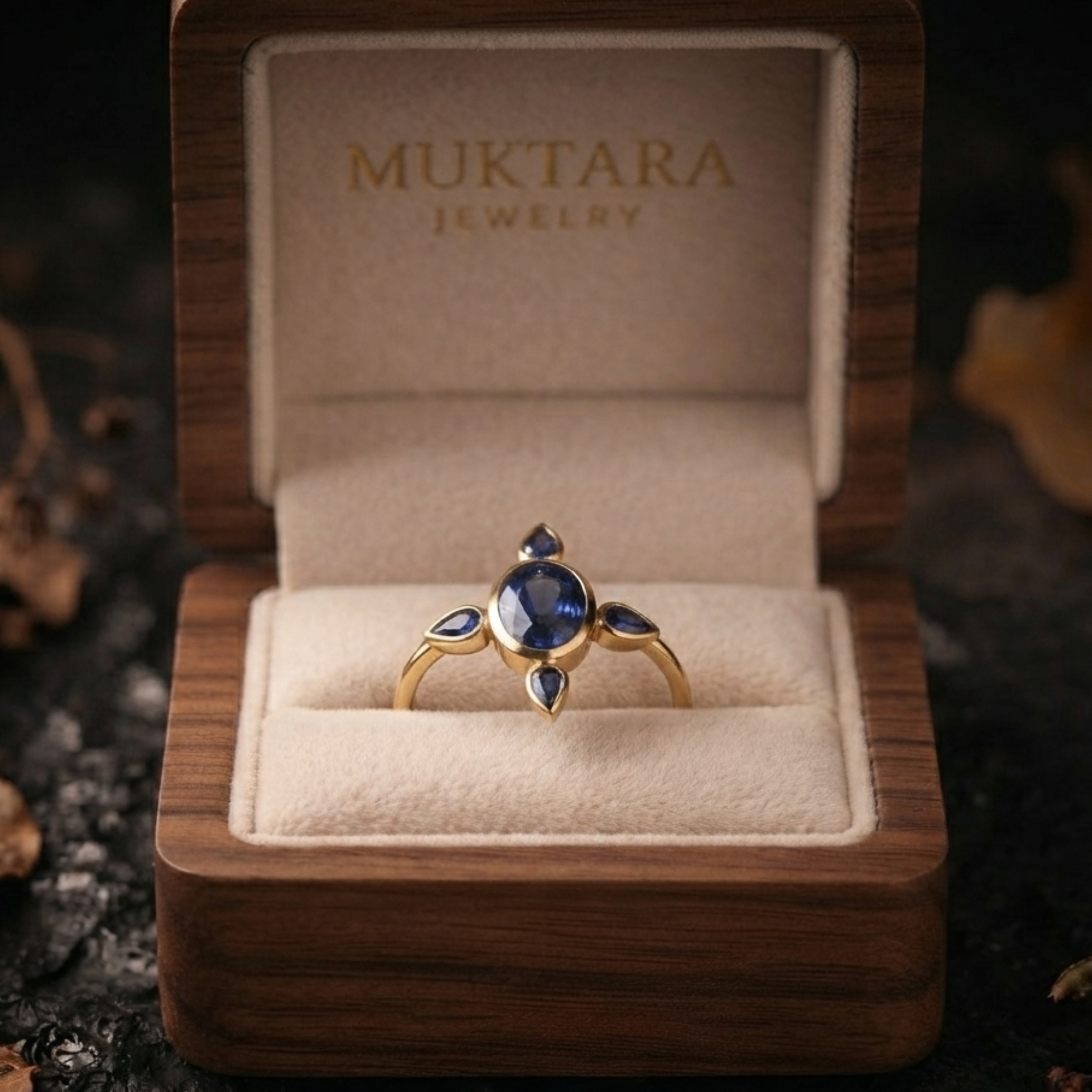Genuine Blue Sapphire Engagement Ring/ 14k Gold Sapphire Halo Cluster Oval Ring/September Birthstone Gift/Promise Bridal Ring/Gift for Women
