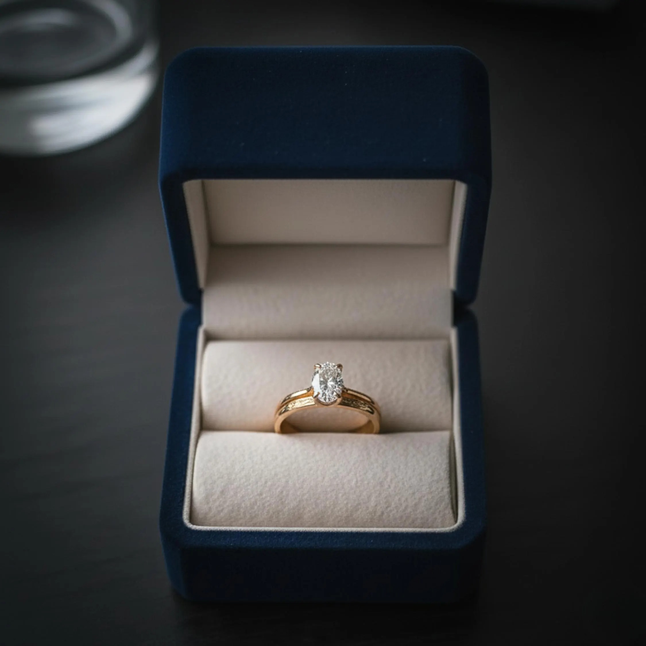 2.50 CT Oval Cut Moissanite Wedding Ring Set, 14k Solid Gold Bridal Engagement Ring Set, Art Deco Matching Band, Birthday Gift, Gift For Her