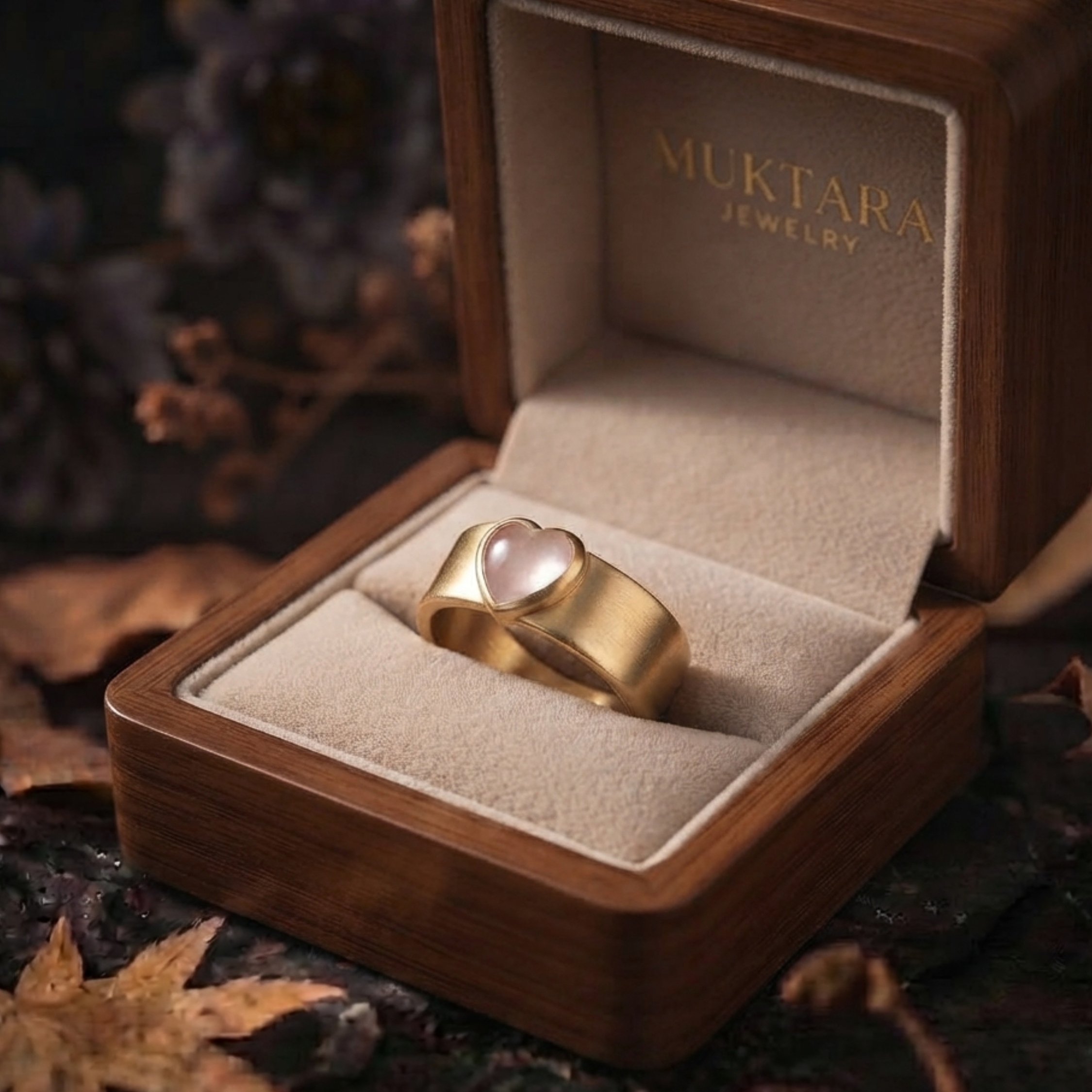 Unique Heart Shape Rose Quartz Engagement Ring/ 14k Yellow Gold Rose Quartz Crystal Boho Wide Band Jewelry/Anniversary Birthday Gift for Her