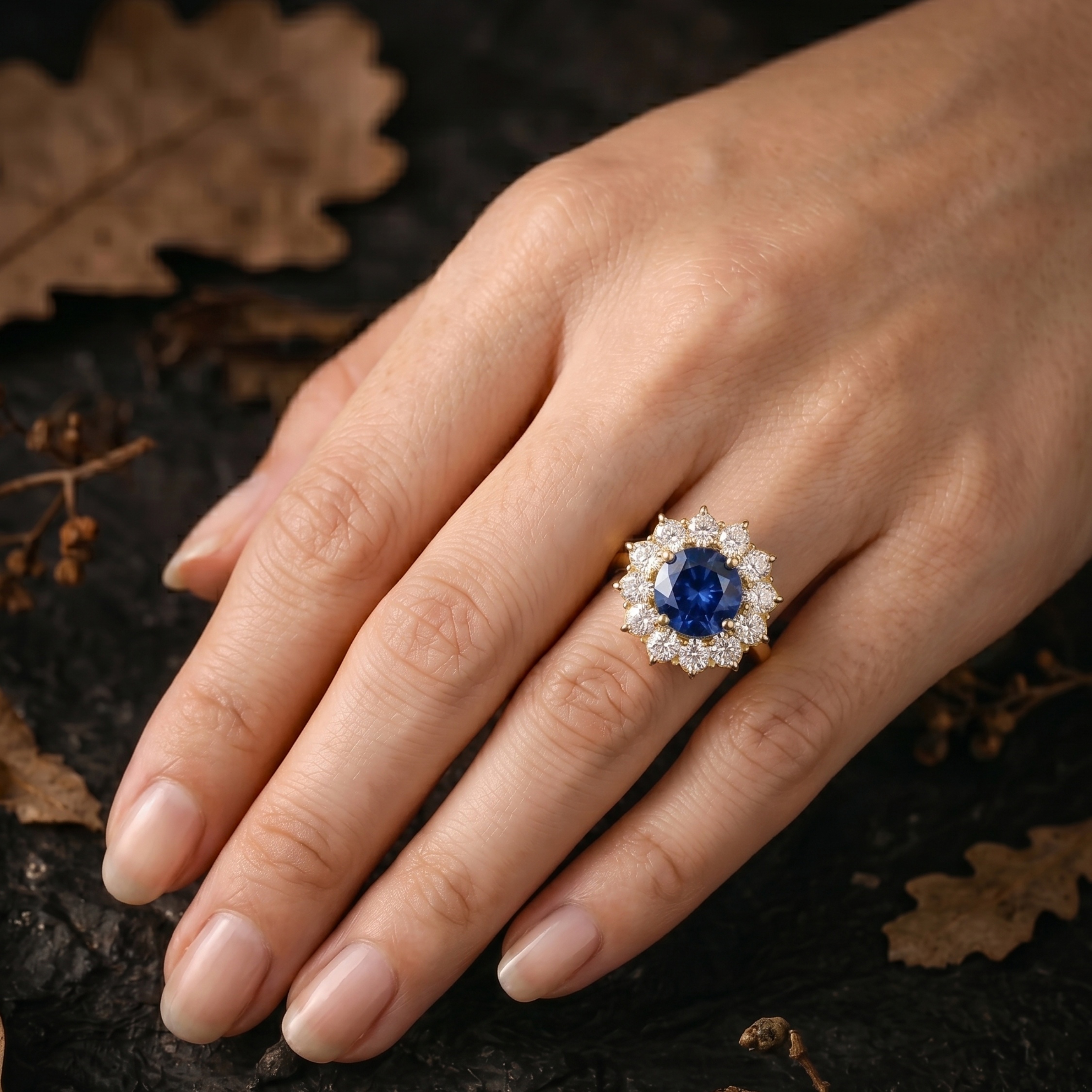 Round Cut Sapphire Moissanite Engagement Ring/September Birthstone Jewelry/Promise Wedding Blue Stone Ring/Anniversary Birthday gift for her