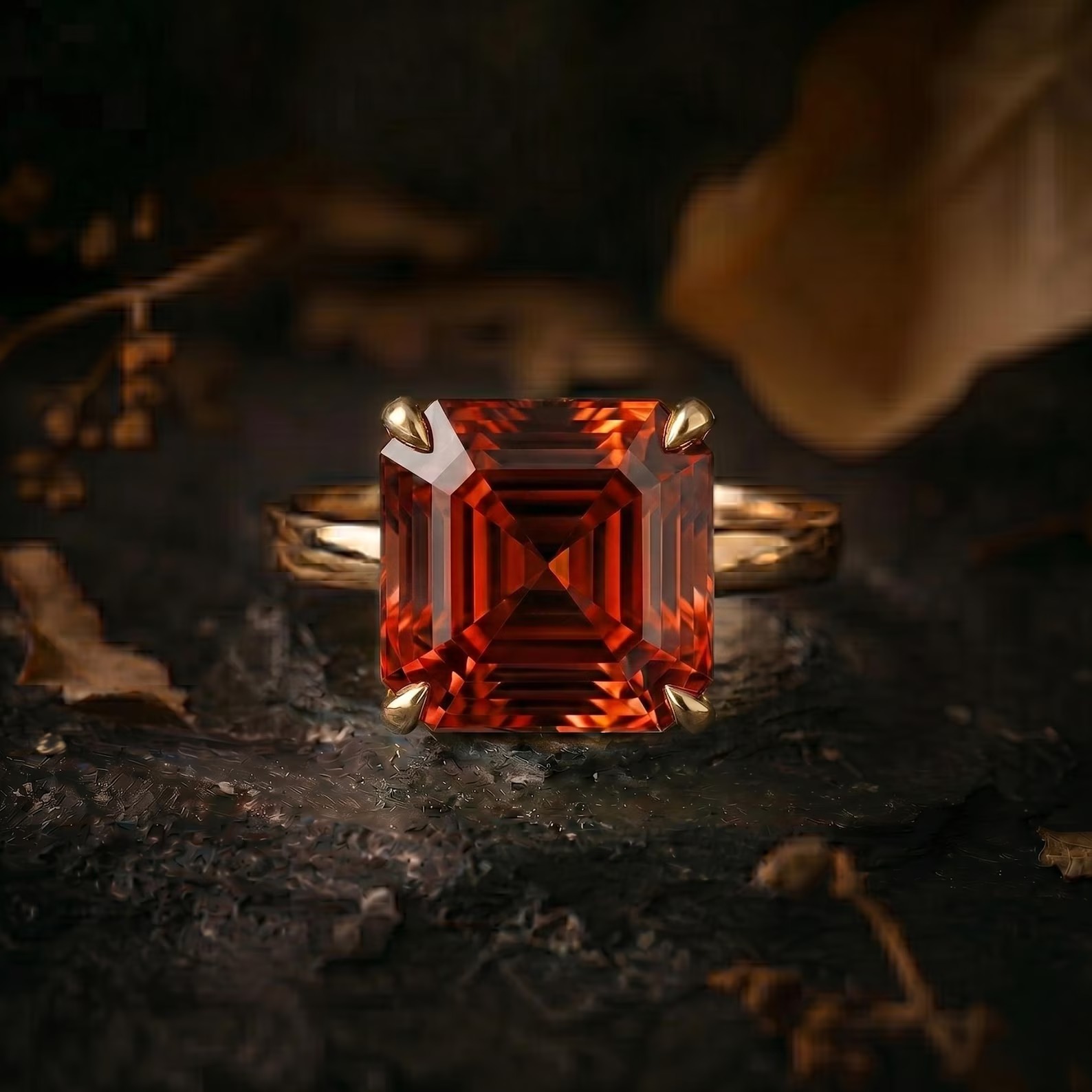 Vintage Square Cut Red Garnet Engagement Ring, January Birthstone Bridal Wedding Jewelry Red Stone Promise Anniversary Birthday gift for her