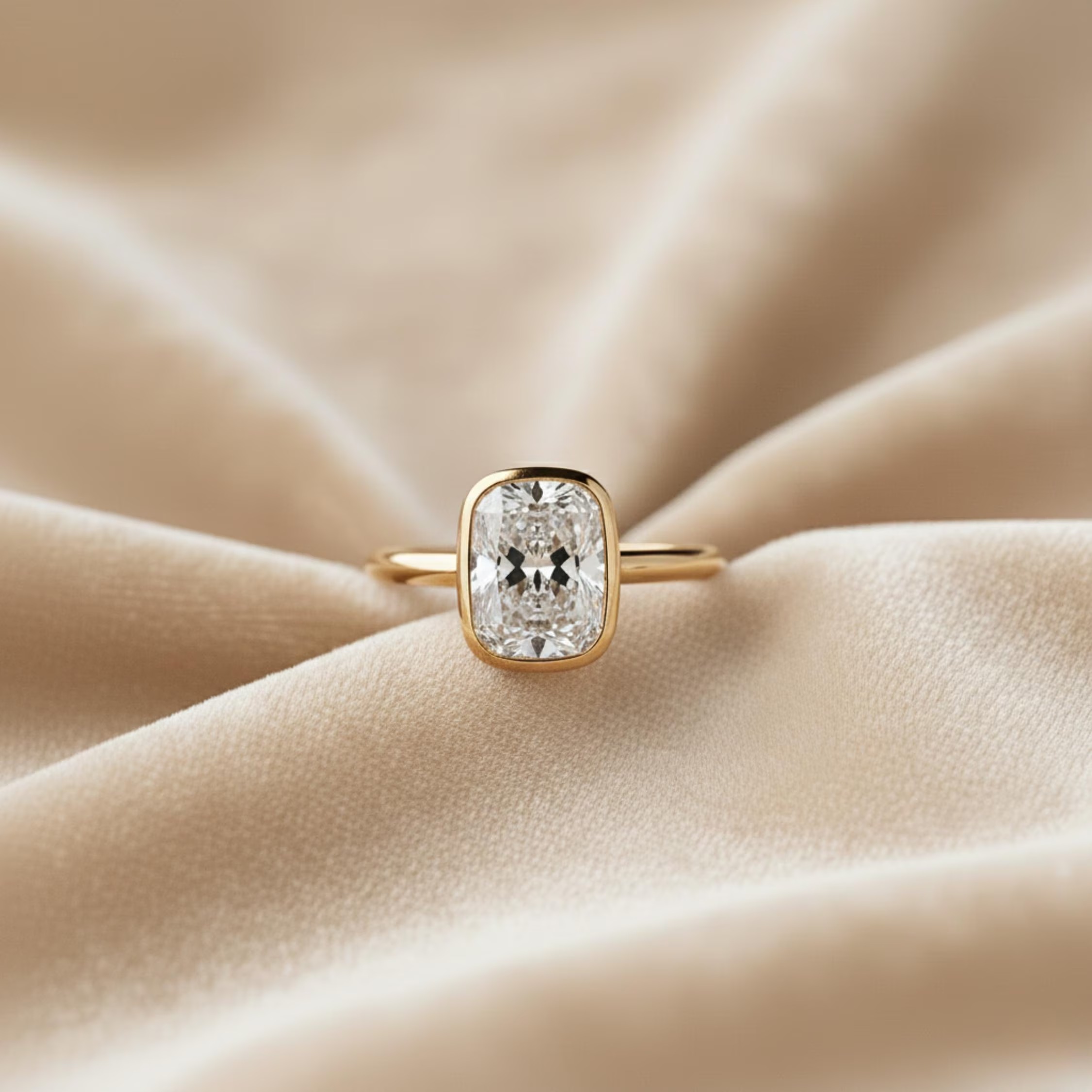 Elongated Cushion Cut Moissanite Engagement Ring, Solitaire Wedding Ring, Vintage Minimalist Split Band Ring For Her, Anniversary Gift
