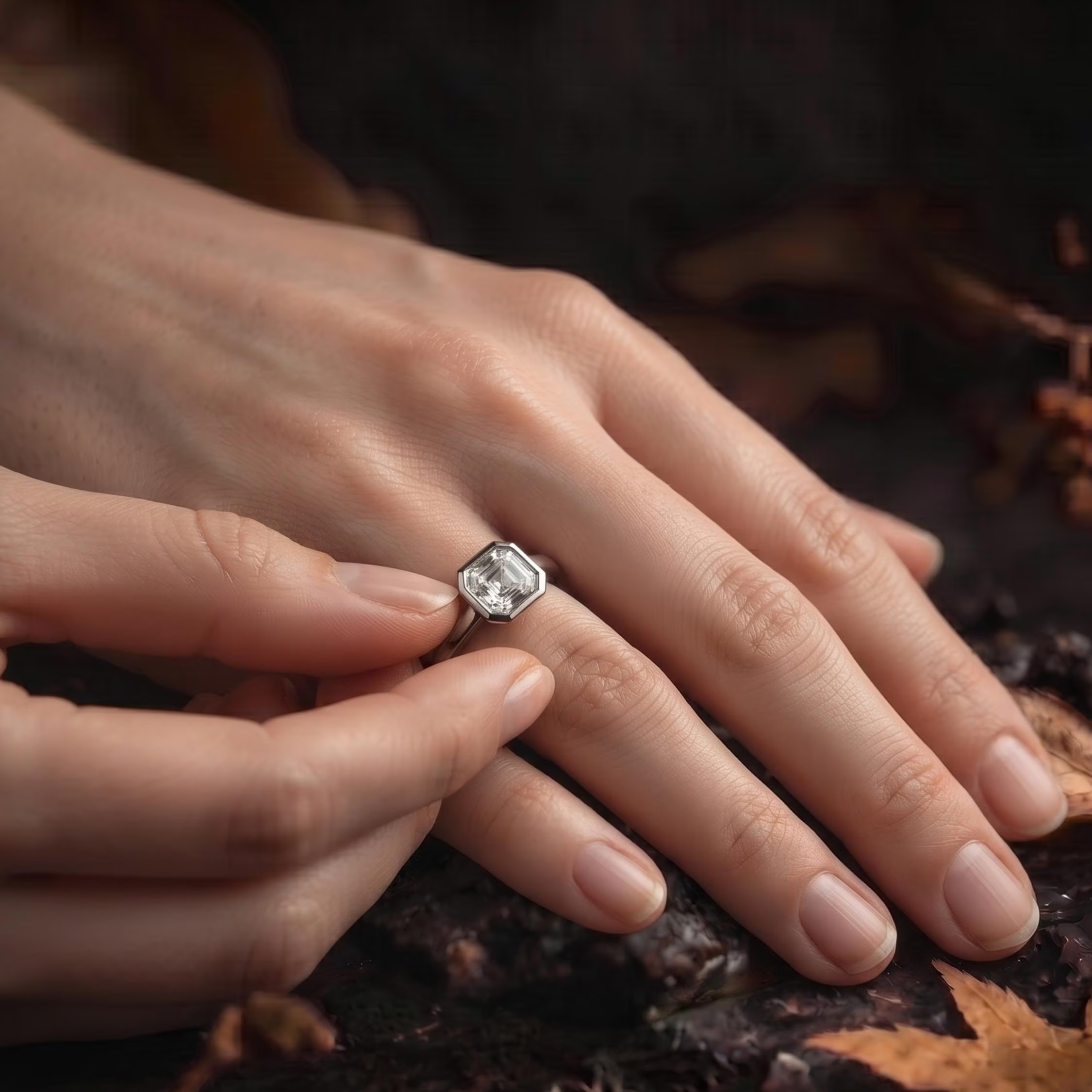 Unique Asscher Cut Moissanite Engagement Ring/Vintage Asscher Cut Solitaire Wedding Ring/Minimalistic Asscher Cut Promise Ring Gift for Her