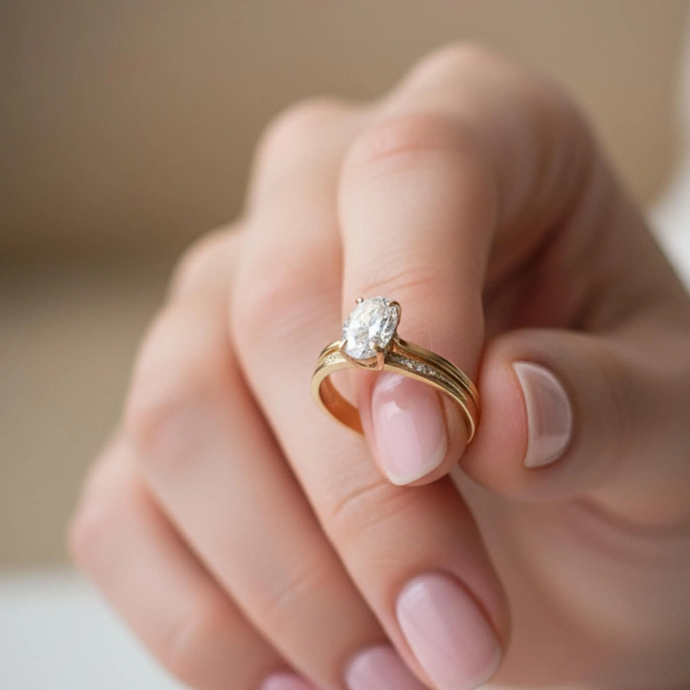 2.50 CT Oval Cut Moissanite Wedding Ring Set, 14k Solid Gold Bridal Engagement Ring Set, Art Deco Matching Band, Birthday Gift, Gift For Her