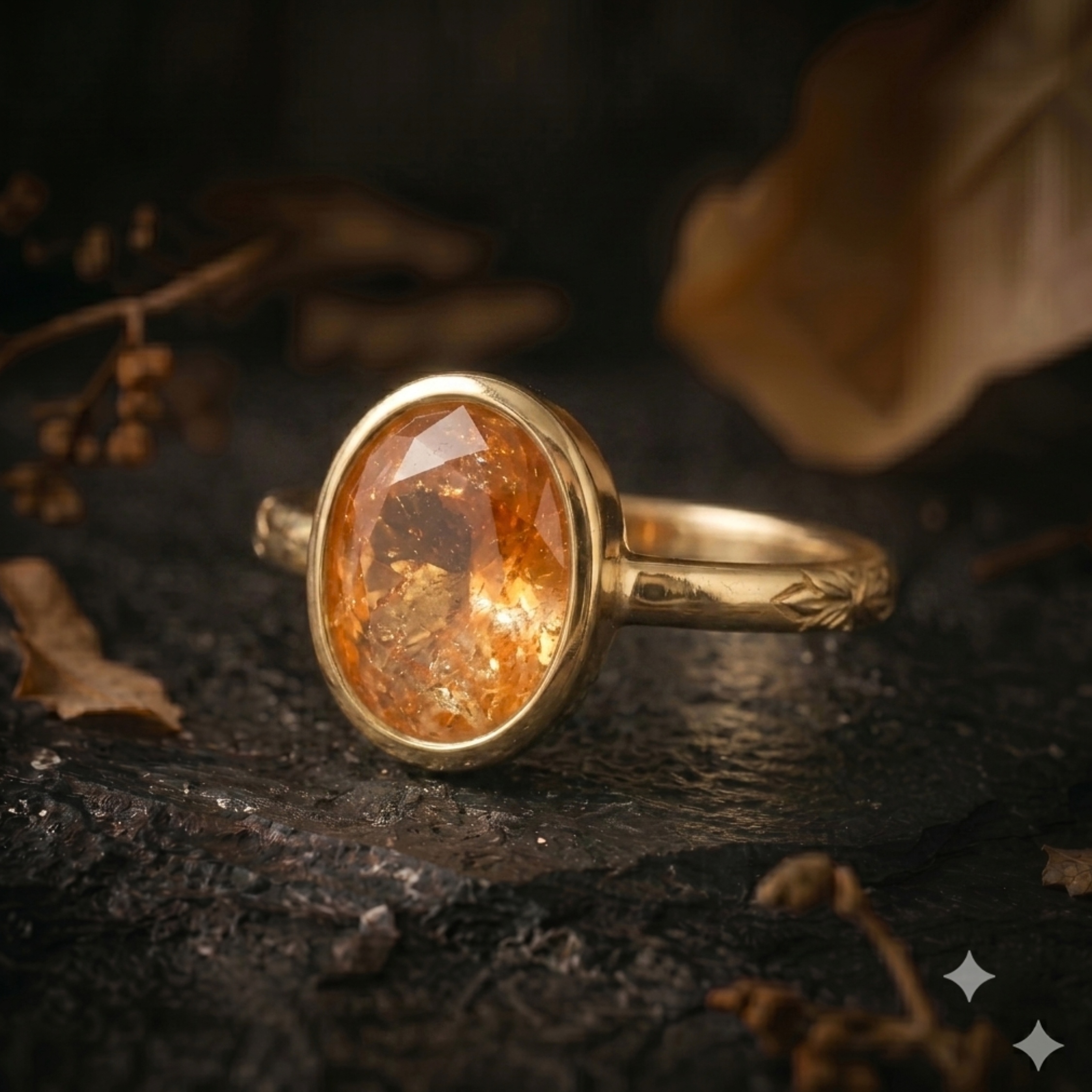 Vintage Art Deco Sunstone Single Stone Engagement Ring, Unique Oval Cut Promise Statement Jewelry, Orange Gemstone Ring, Anniversary Gift