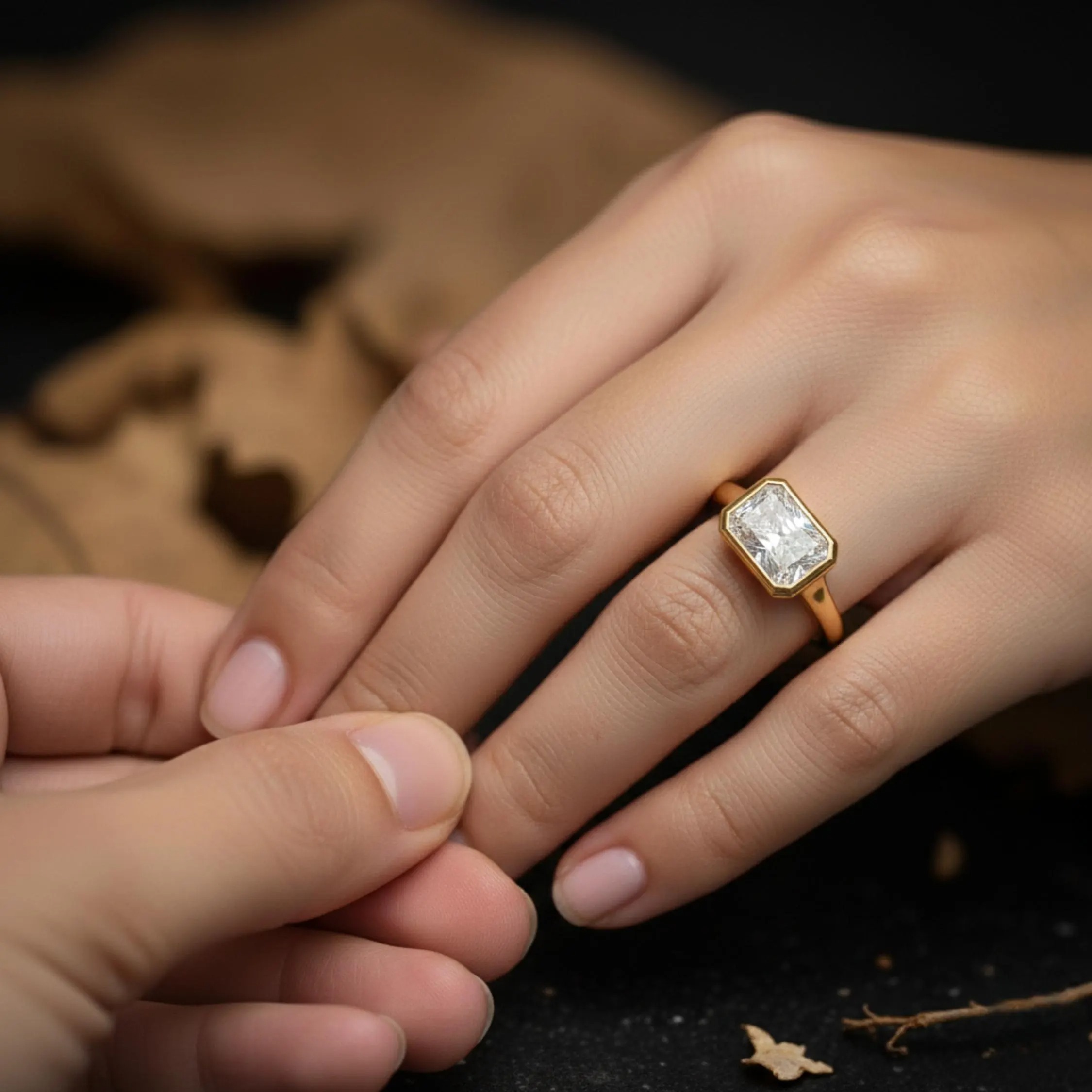 18K Solid Gold Elongated Cushion Cut Moissanite Engagement Ring, Men's Solitaire Wide Band Ring Bridal Promise Ring Anniversary Gift for Her