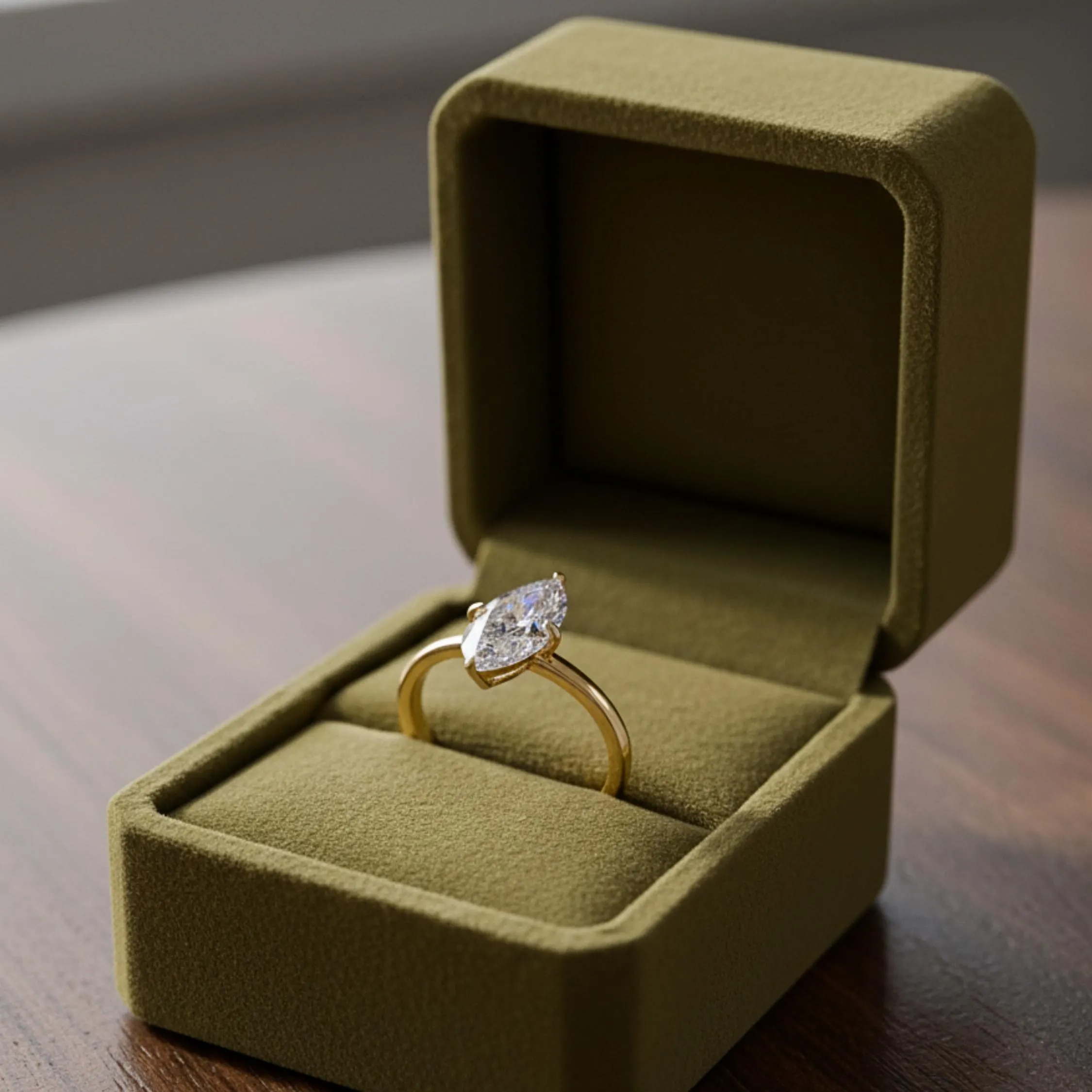 Marquise Moissanite Engagement ring 14K and 18k Solid Gold Unique Promise Wedding ring Simulated Diamond Solitaire Silver Ring, Gift For Her